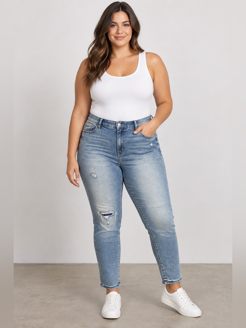 Venezia Lane Bryant Mid Rise Distressed Skinny Jeans Size 16